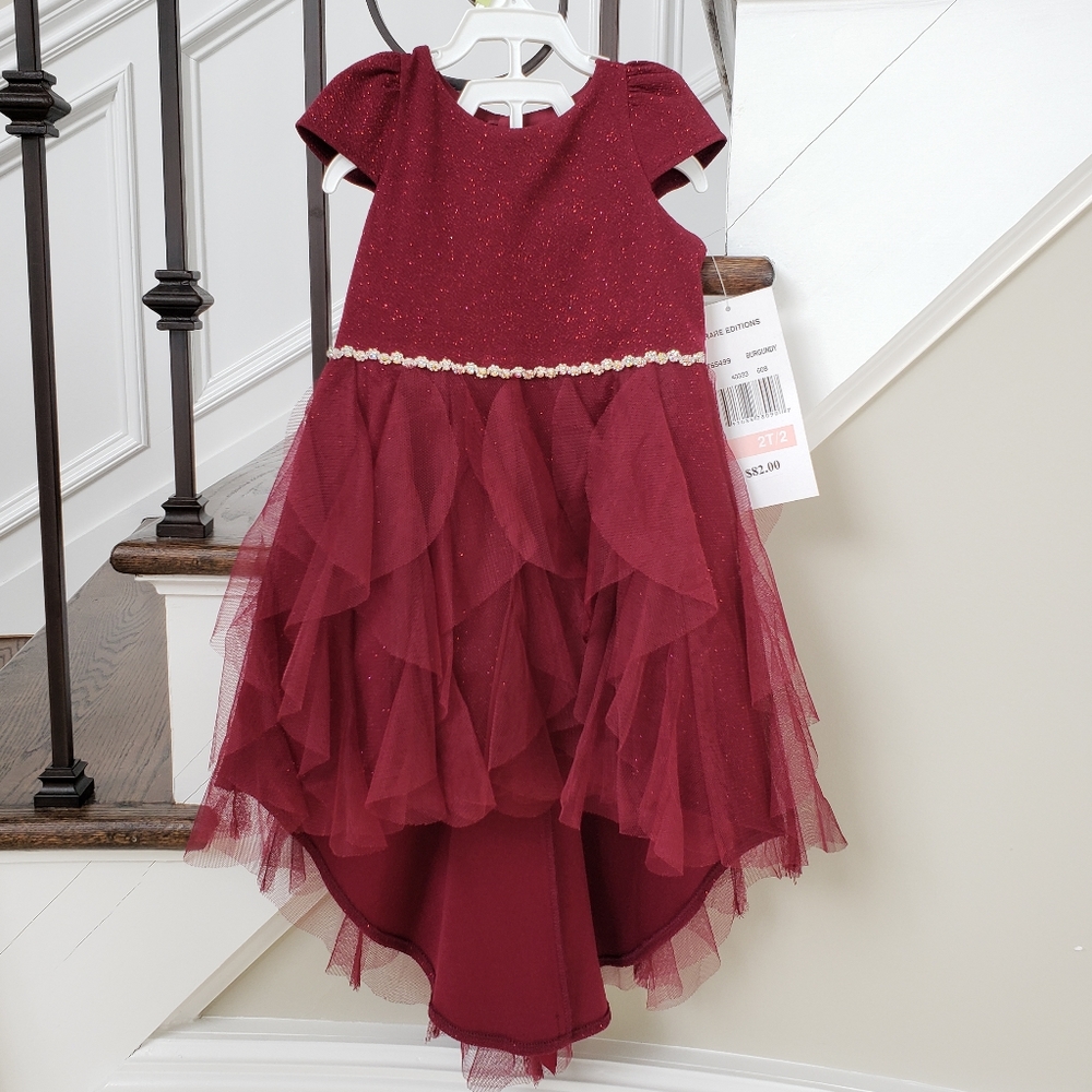 Rare Editions Toddler Dress burgundy size 2T